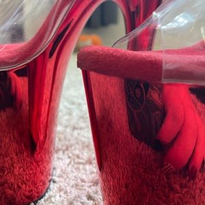 Pleaser Flamingo chrome 8inch heels